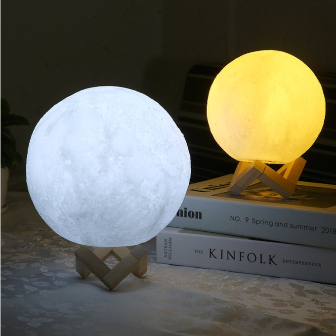 Đèn ngủ 3D MẶT TRĂNG trang trí nhiều màu kích thước