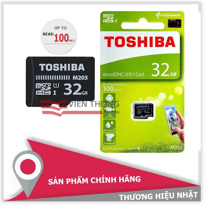 Thẻ nhớ MicroSDHC Toshiba M203 UHS-I U1 32GB 100MB/s (Đen)