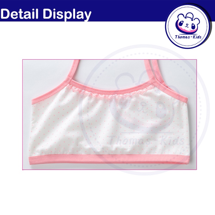 Áo Lót Cotton Phối Ren Co Giãn Dành Cho Bé Gái 8-16 Tuổi