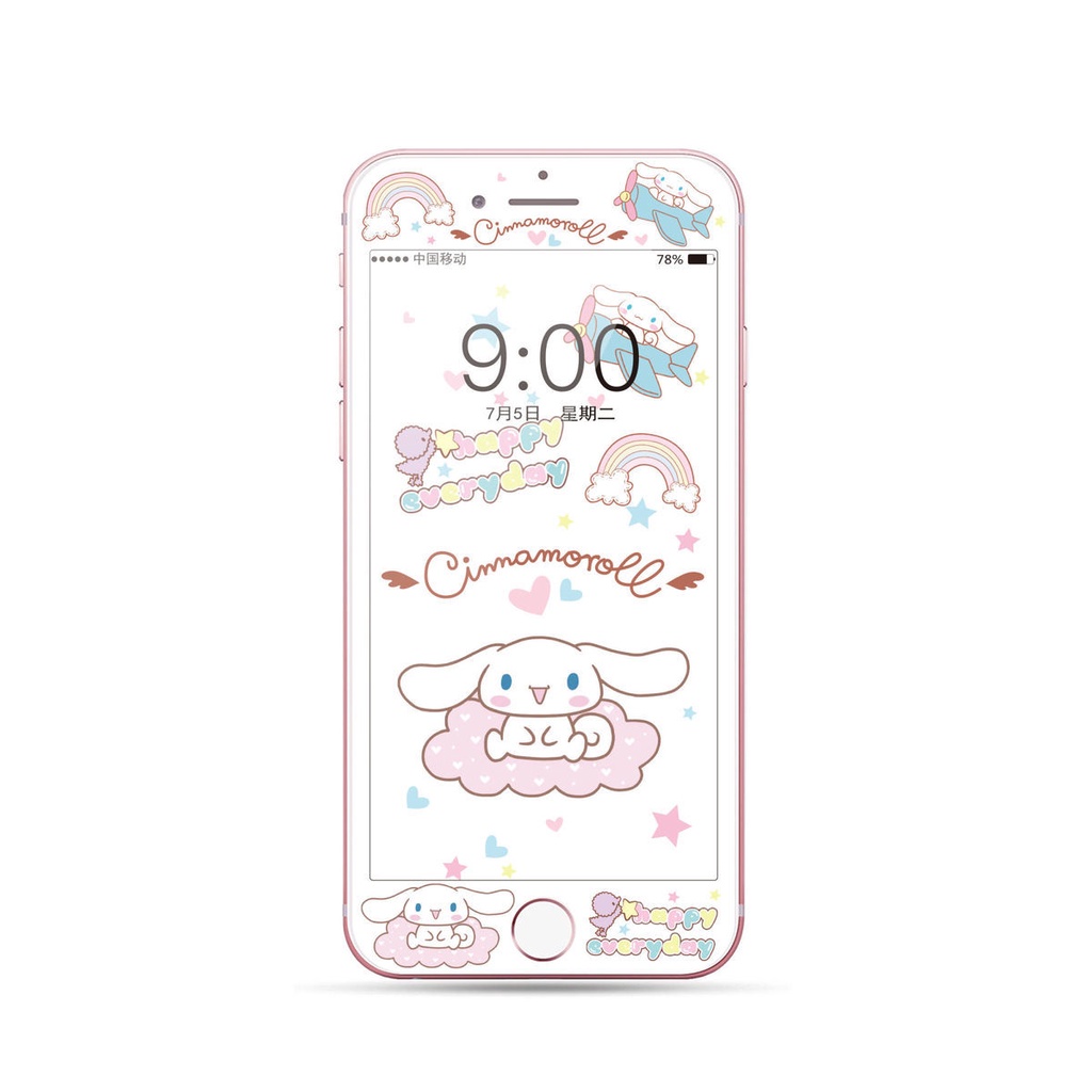 Ốp Điện Thoại Kính Cường Lực Viền Mềm In Hình Hoạt Hình Cho Iphone 4S 11 6plus / 7Plus / 8Plus 5 / 5s xsmax xr