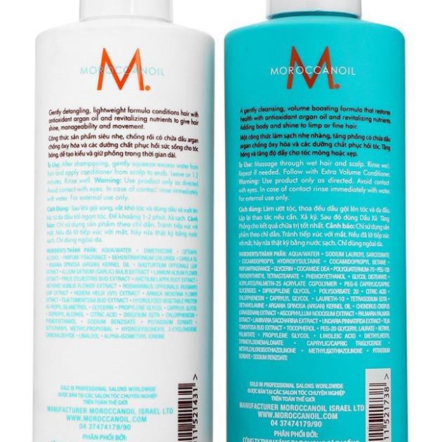 [Authentic] Bộ Dầu Gội Dầu Xả Phục Hồi Độ Ẩm Moroccanoil Repair 250ML