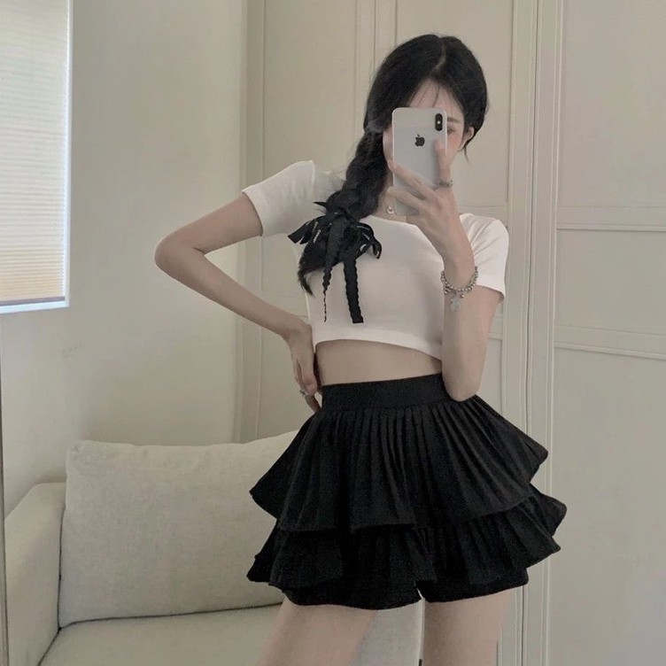 Chân Váy Xếp Ly Ngắn 2 Tầng Màu Đen Hàng Loại 1 Cao Cấp Siêu Hót Freeship,Váy Tầng Ngắn Xếp Ly Xòe Siêu Xinh Hè Mới | BigBuy360 - bigbuy360.vn