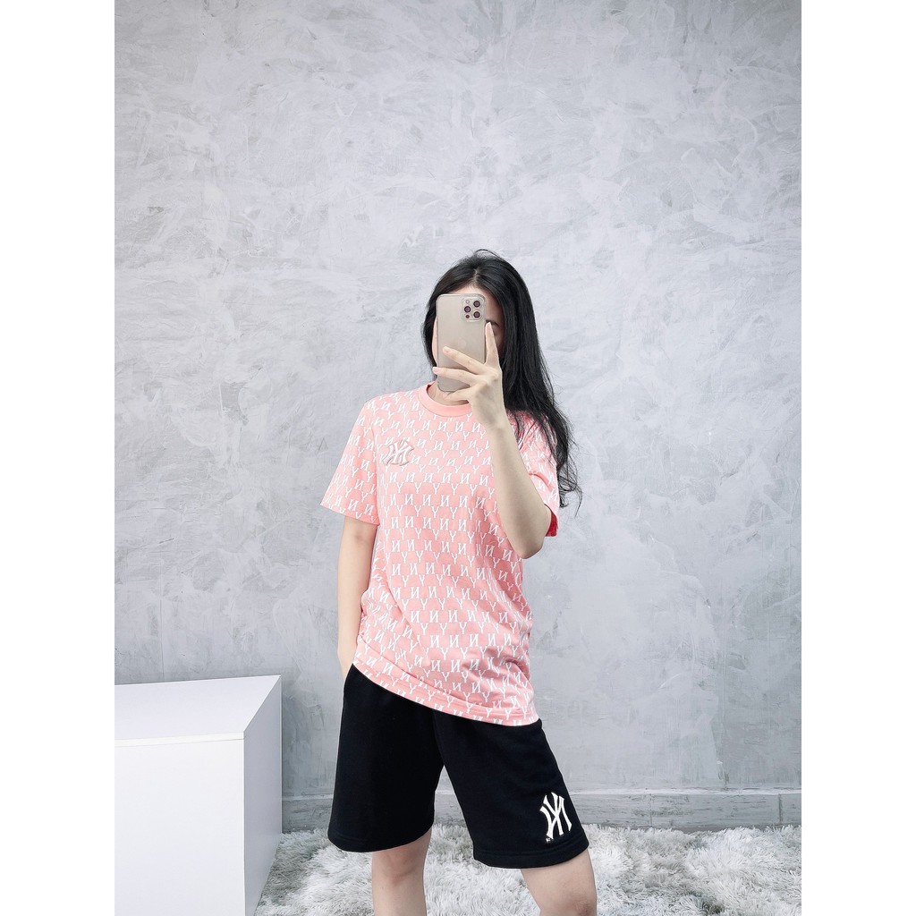 (HÀNG XUẤT XỊN) Áo hồng cam phối logo 015 Monogram Overfit Pink Tee Made in V/N full tag code  Size XS S M L