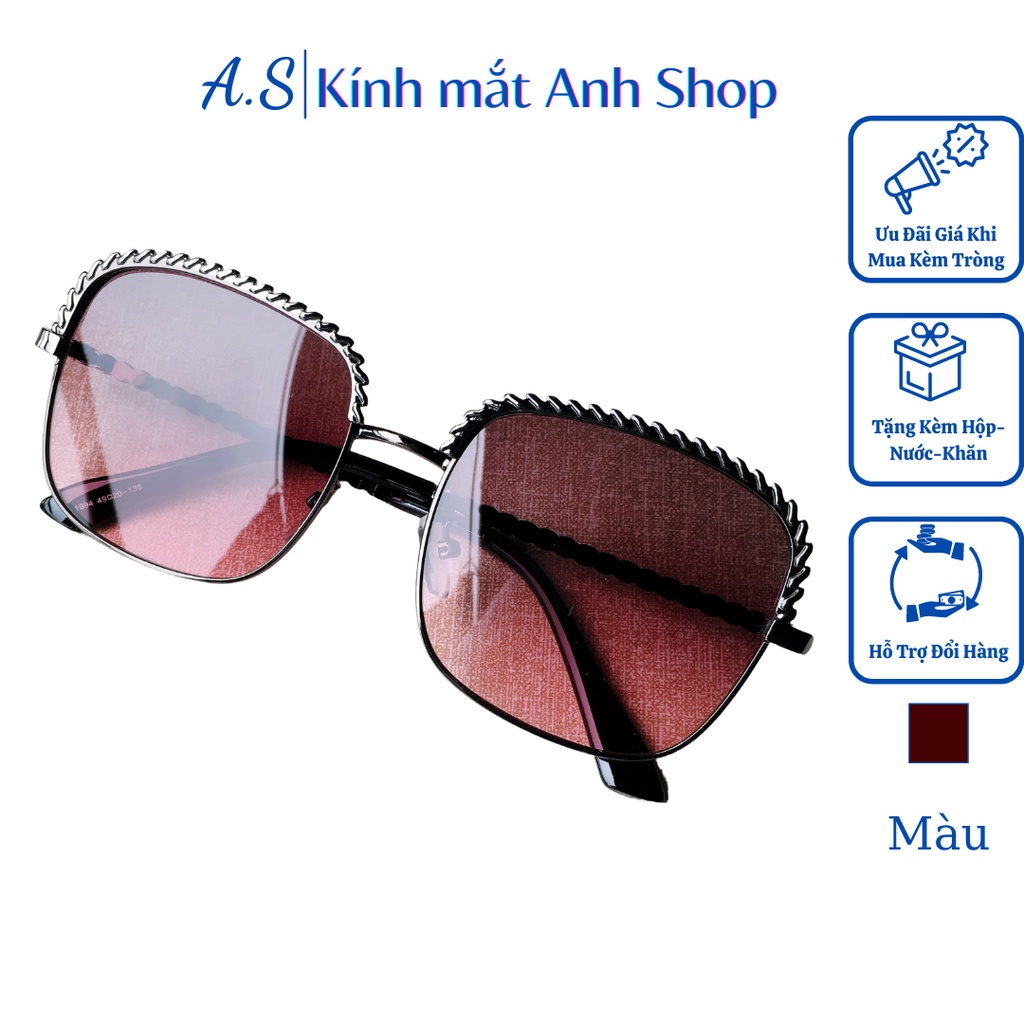 Kính mát vuông thời trang màu sắc chất liệu kim loại 1994