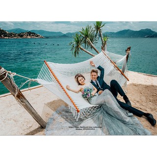 Võng trắng thư giãn đan lưới macrame 100x200