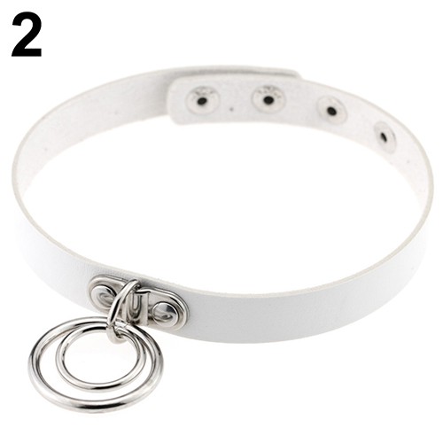 Vòng Cổ Choker Giả Da Gắn Vòng Khuyên Thời Trang Cho Nữ