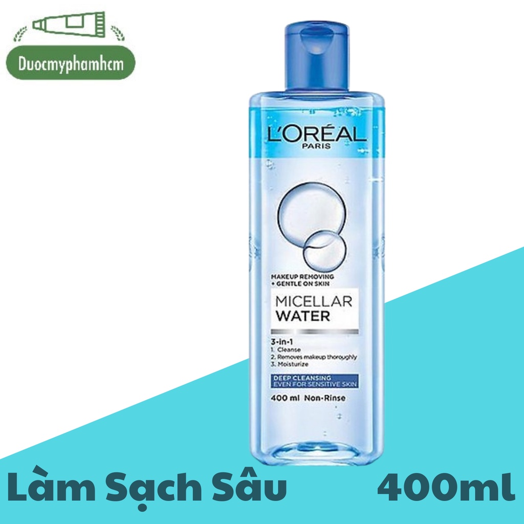 Nước tẩy trang L'Oreal Paris 3-in-1 Micellar Water 95ml và 400ml