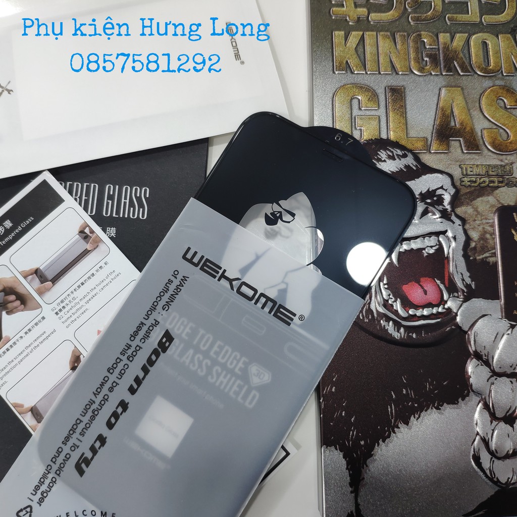 [Đã có Iphone 12] Kính Cường Lực iPhone WK KingKong 3D Full Màn