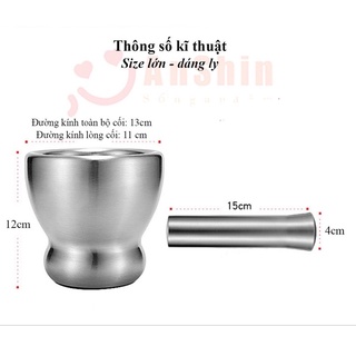 cối chày inox có nắp đậy
