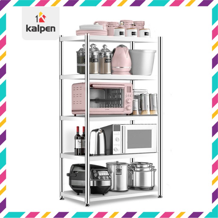 Giá để đồ nhà bếp đa năng 3 tầng kệ xoong nồi lò vi sóng inox 304 lắp ghép tiện lợi KDI06