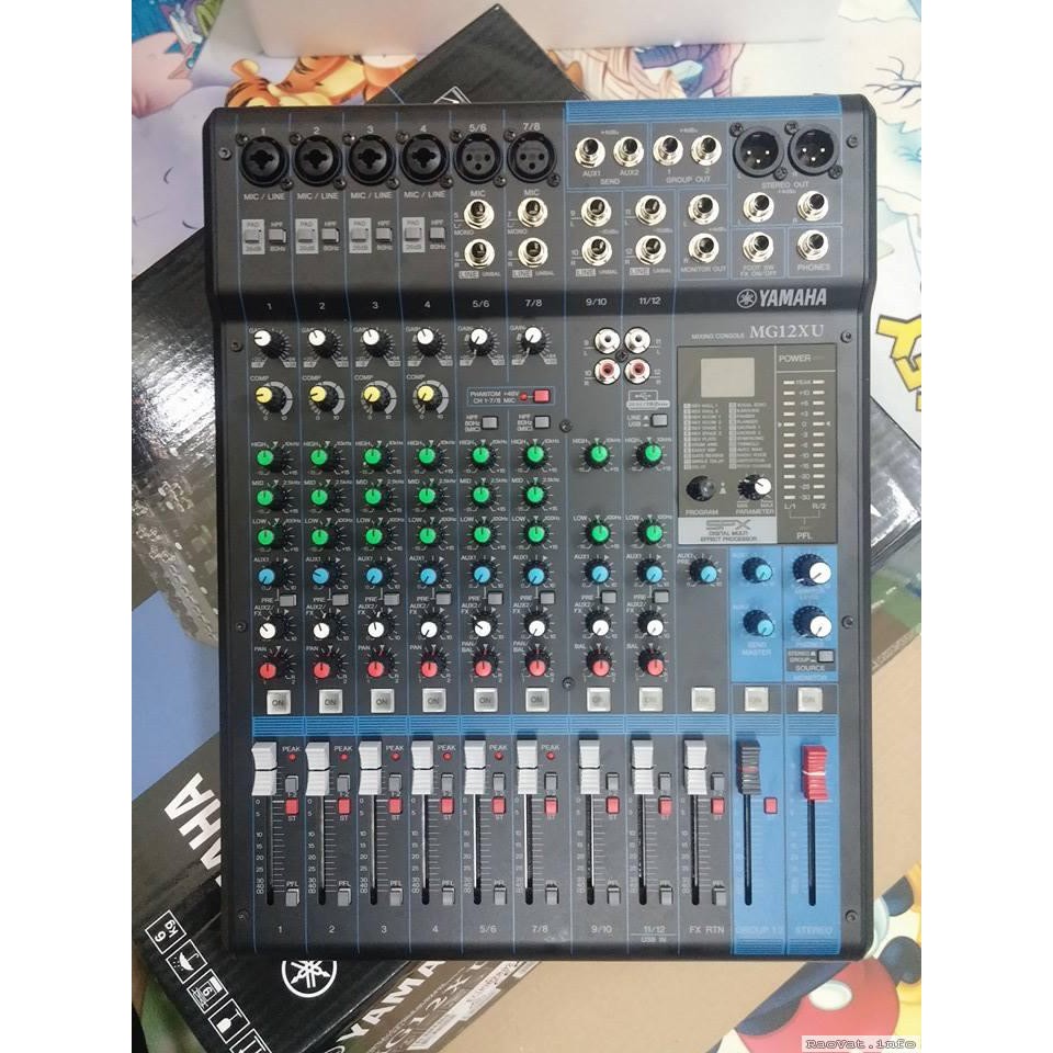 Mixer yamaha MG12XU hàng loại 1, Bộ trộn âm thanh yamaha mg12xu có đèn báo tín hiệu - Cổng USB thu âm