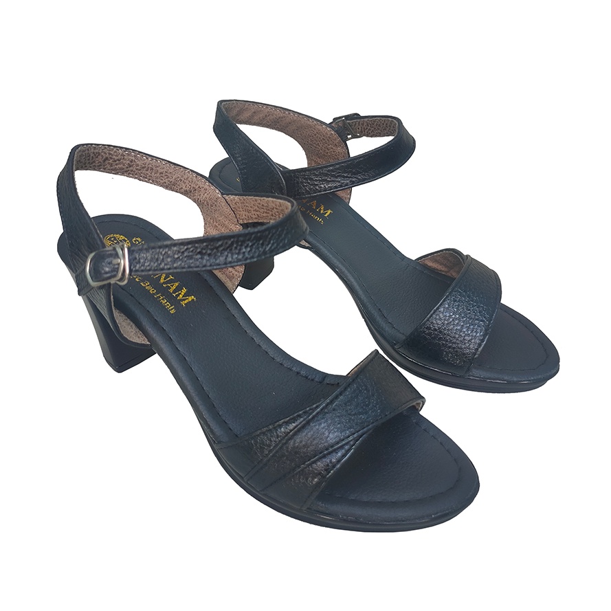 Giày Sandal nữ cao gót 7cm TiTi ĐÔ thời trang da bò thật cao cấp DNU2129b