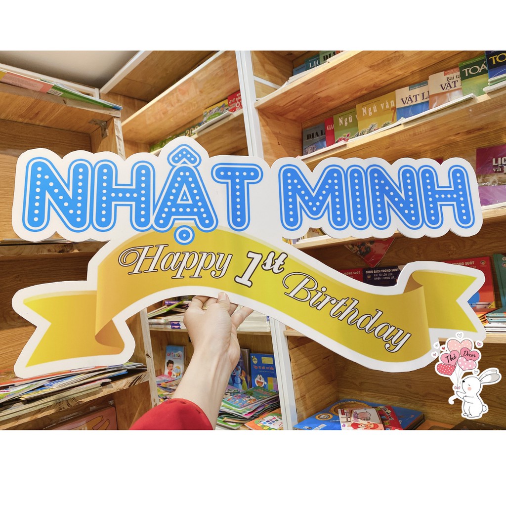 Bảng tên kèm ảnh Chibi, thông tin sinh nhật theo yêu cầu, nhiều kích thước lựa chọn