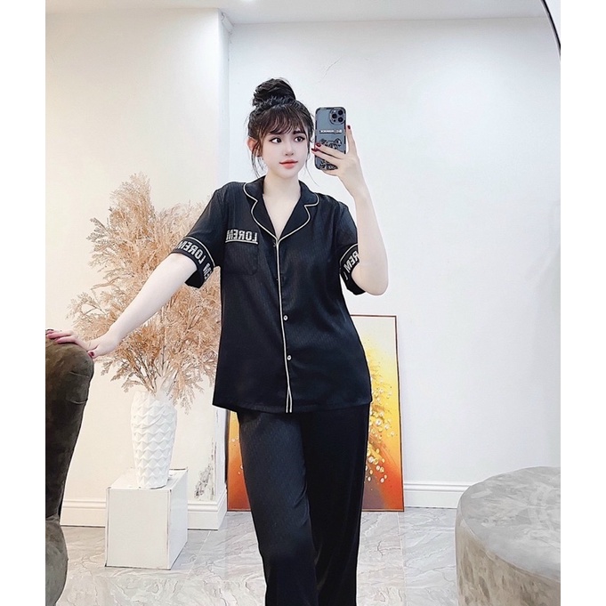 pijama lụa xước cao cấp Quảng Châu tay ngắn LOREM