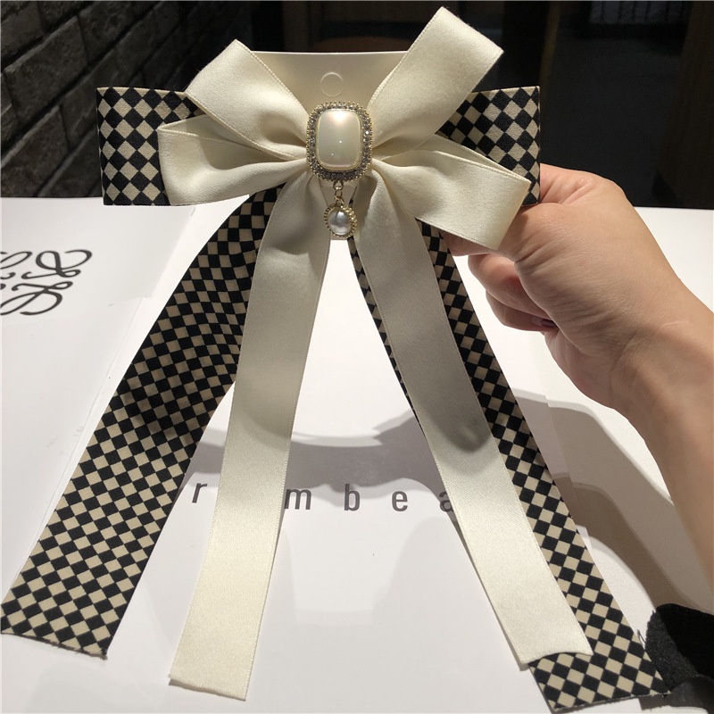 Kẹp Tóc Nơ Lớn Nhiều Lớp Họa Tiết Kẻ Ô 3D Thời Trang