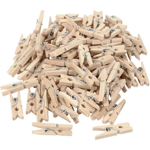 SỈ 10 Set 50 Kẹp Gỗ Mini Kẹp Treo Ảnh Trang Trí