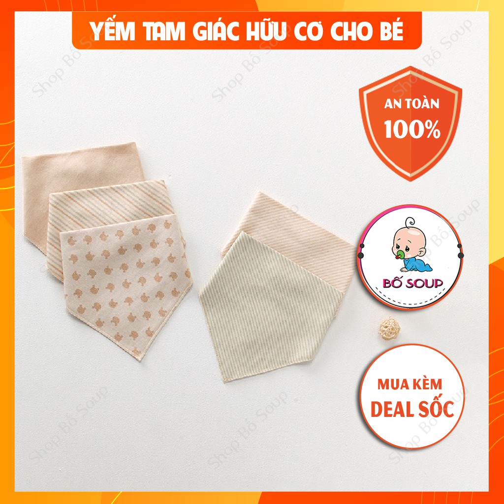 Yếm tam giác cho bé sợi bông cotton hữu cơ tự nhiên Shop Bố Soup