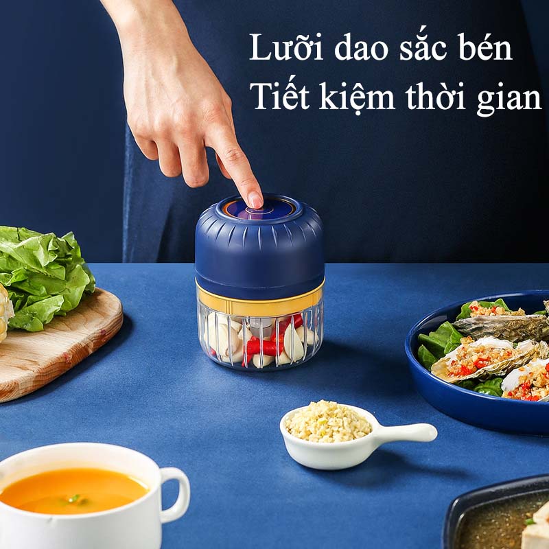 Máy Xay Tỏi Ớt Đa Năng Cao Cấp Wineless Thế Hệ Mới - Dòng Máy Xay Mini Có Thể Xay Thịt, Cá, Rau, Tỏi Ớt Cực Kỳ Tiện Dụng