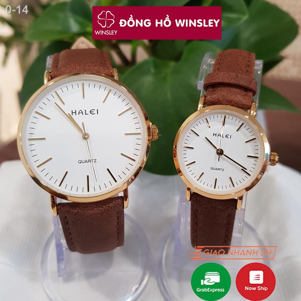 Đồng hồ cặp đôi nam nữ Halei dây chống nước chính hãng viền mạ vàng Tony Watch 68