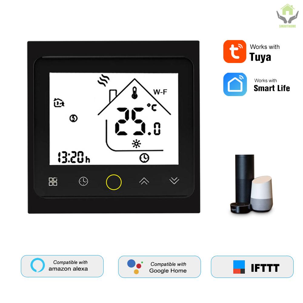 THP1002-WHPW Water Heating Thermostat Smart WiFi Digital Temperature Controller Tuya/SmartLife APP Control Backlit LCD Display Programmable Voice Control Compatible with Amazon Echo/Google Home/Tmall Genie/IFTTT 3A AC95-240V