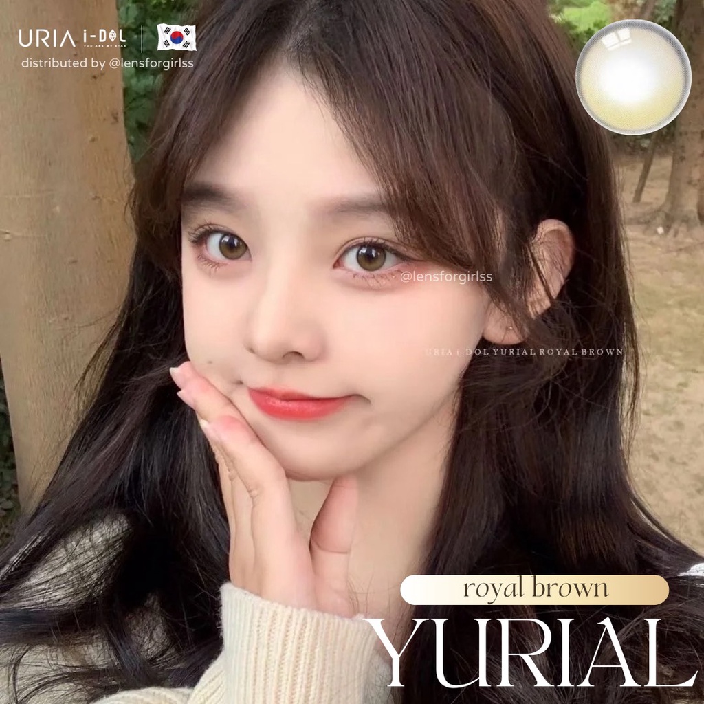 Kính áp tròng cao cấp hiệu ứng phủ bóng hot trend Yurial Royal Brown chính hãng IDOL LENS | HSD 8-12 tháng | Lens cận