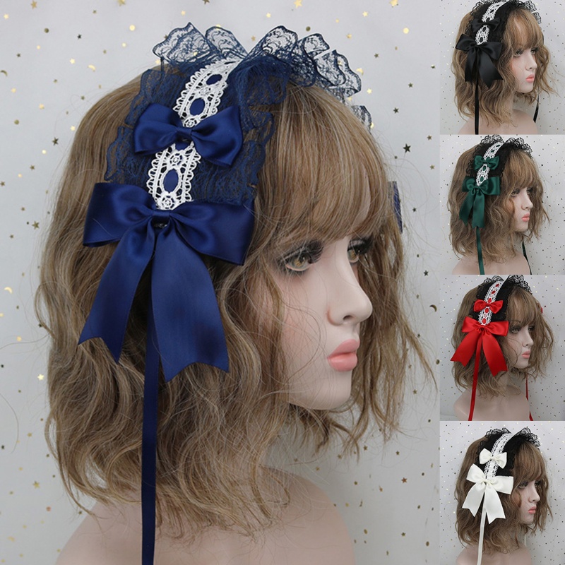Băng Đô Nơ Ren Ruy Băng Hóa Trang Cô Hầu Gái Lolita