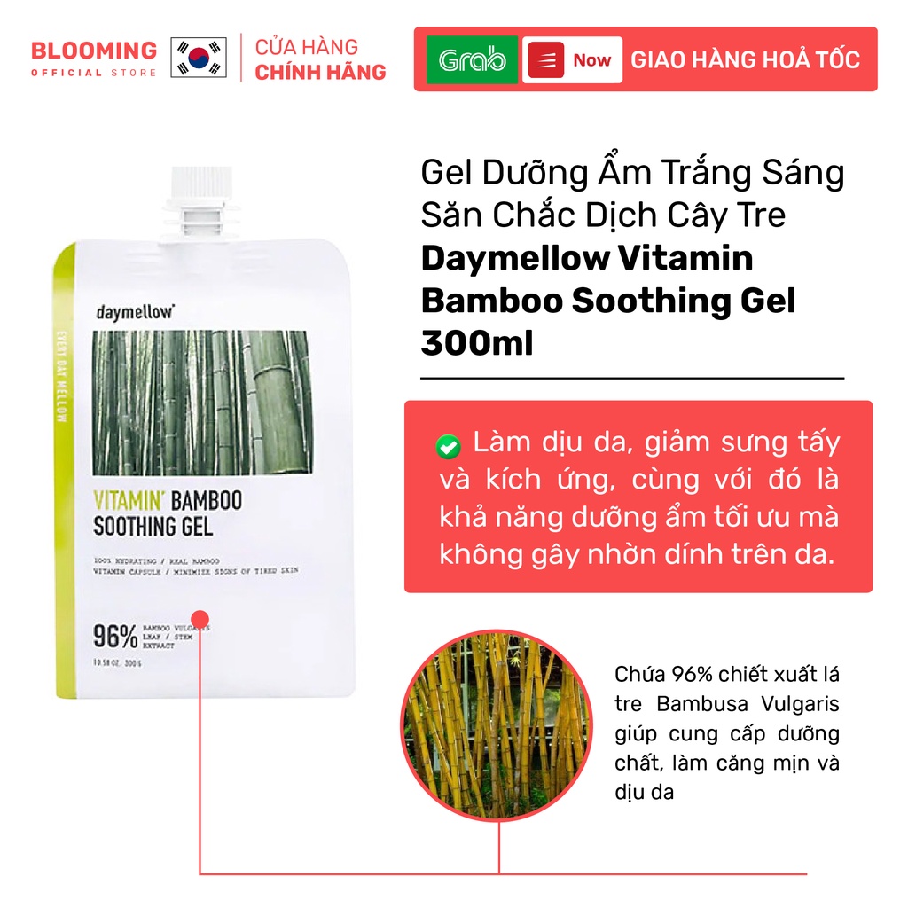 [05.2024] Gel Dưỡng Ẩm Trắng Sáng Săn Chắc Dịch Cây Tre Daymellow Vitamin Bamboo Soothing Gel 300g