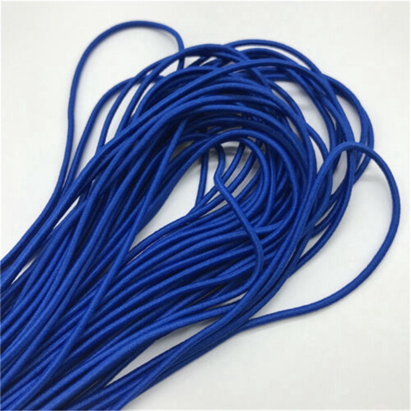 10 Colors 25M 1MM Colorful Elastic Cord with Beads/ DIY Round Hair Elastic Band/ Sewing Garment Accessory