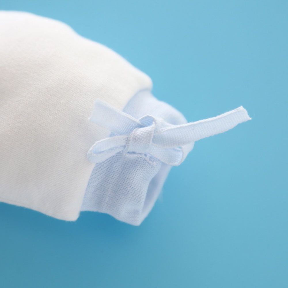 Găng tay cotton nguyên chất chống trầy xước họa tiết hoạt hình có dây rút cho bé sơ sinh