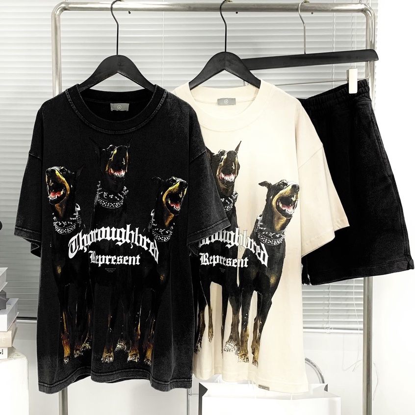 Áo thun unisex Dobermann áo thun nam nữ tay lỡ cotton cao cấp