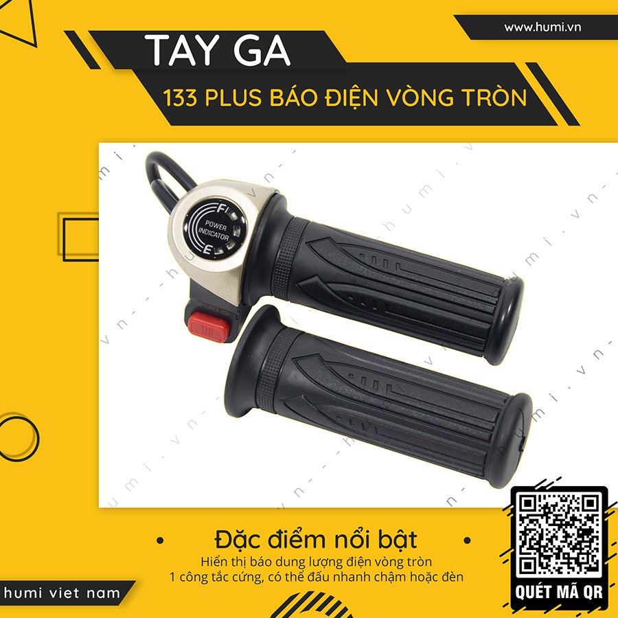 Tay Ga Xe Điện 133Plus Báo Điện Tròn [RẺ VÔ ĐỊCH]