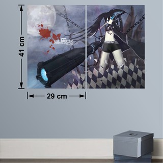 Combo 2 Tấm Poster Áp Phích Anime Black Rock Shooter - Burakku Rokku Shuta - Cuộc Chiến Sinh Tử By AnimeX