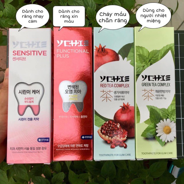 KEM ĐÁNH RĂNG YCHIE ✨freeship- sản phẩm nhập khẩu từ Hàn Quốc✨giảm nhanh tình trạng răng ê buốt,viêm nướu và hôi miệng..