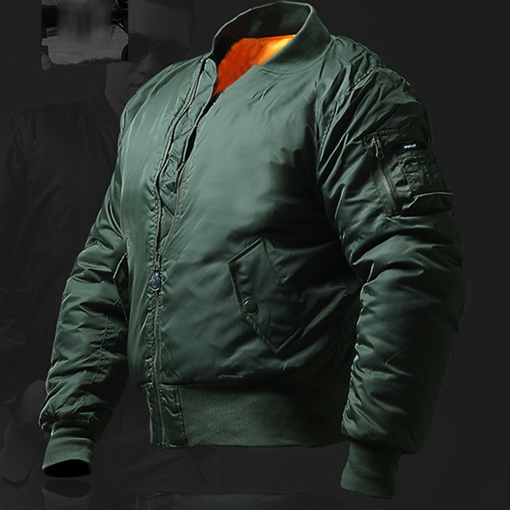 Áo khoác phi công bomber MA1 cổ điển, vải không thấm nước bên trong chần bông mặc ấm - AK2108