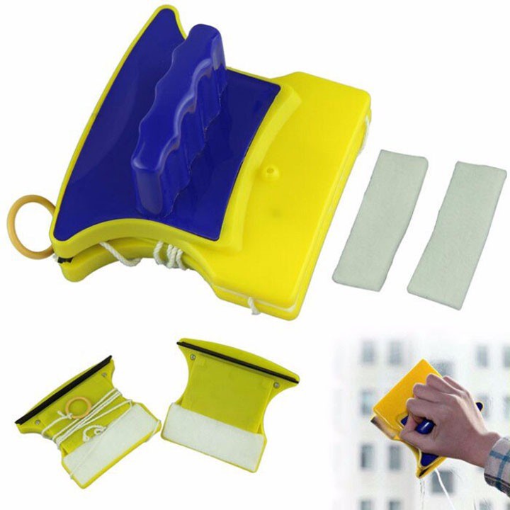 Miếng Lau Kính - Dụng Cụ Vệ Sinh Kính 2 Mặt Nam Châm Cho Nhà Cao Tầng Siêu Tiện Dụng DOULE SIDED GLASS