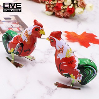 LIVE   Cock Rooster Clockwork Toy Wind Up Jumping   