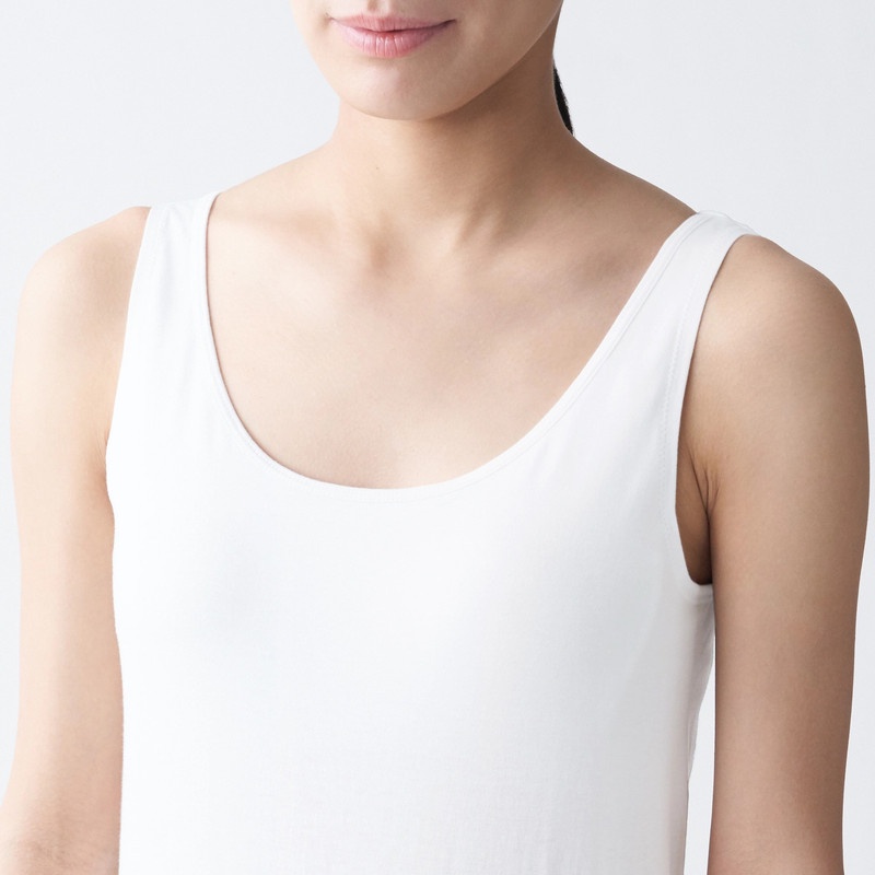 Muji Áo Ba Lỗ Lụa Pha Có Đệm Ngực Rời
