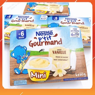 Váng Sữa Nestle Pháp Hương Vani Cho Bé Vỉ 6 Hộp (6x60g)