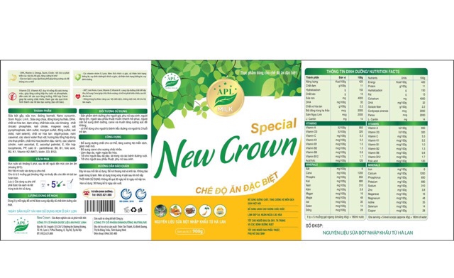 Sữa dinh dưỡng, sữa bột, chế độ ăn đặc biệt NEW CROWN 400g của An Phúc Linh