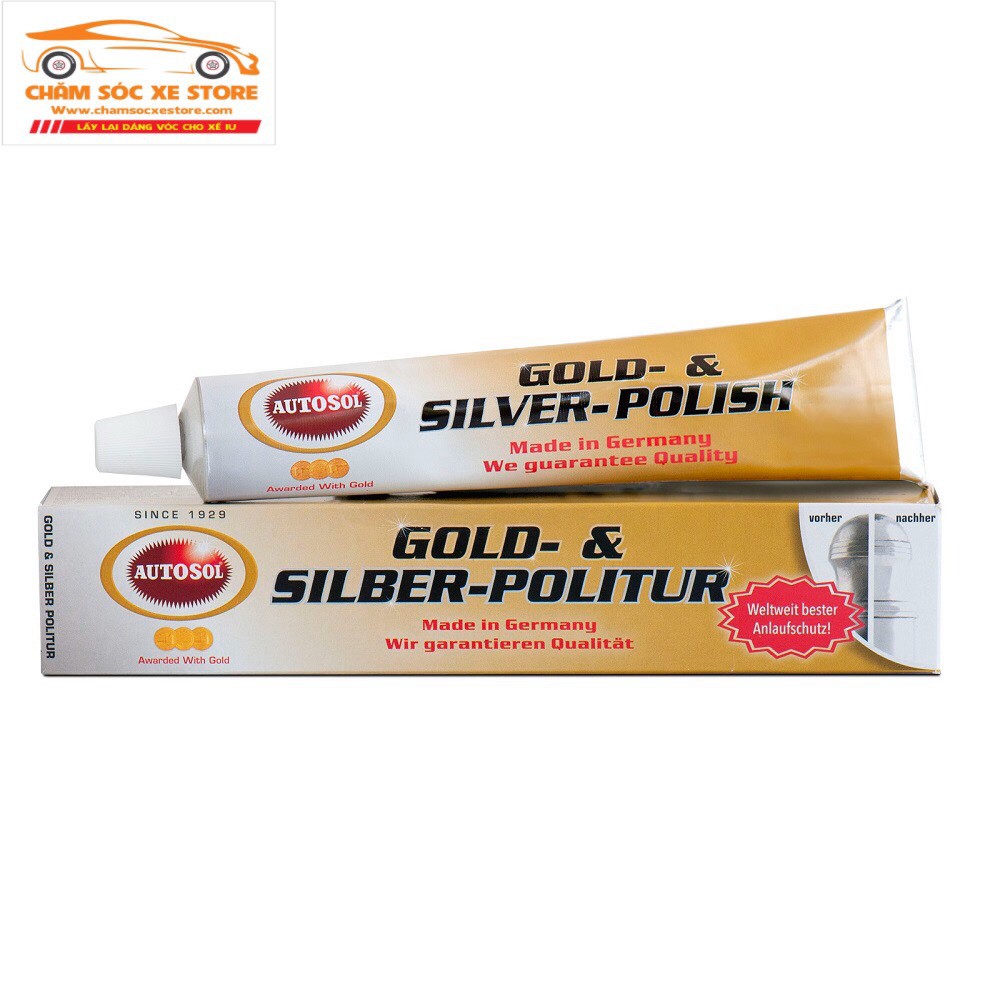 Kem đánh bóng các kim loại quý vàng - bạc Autosol Gold & Silver Polish 1050 75ml