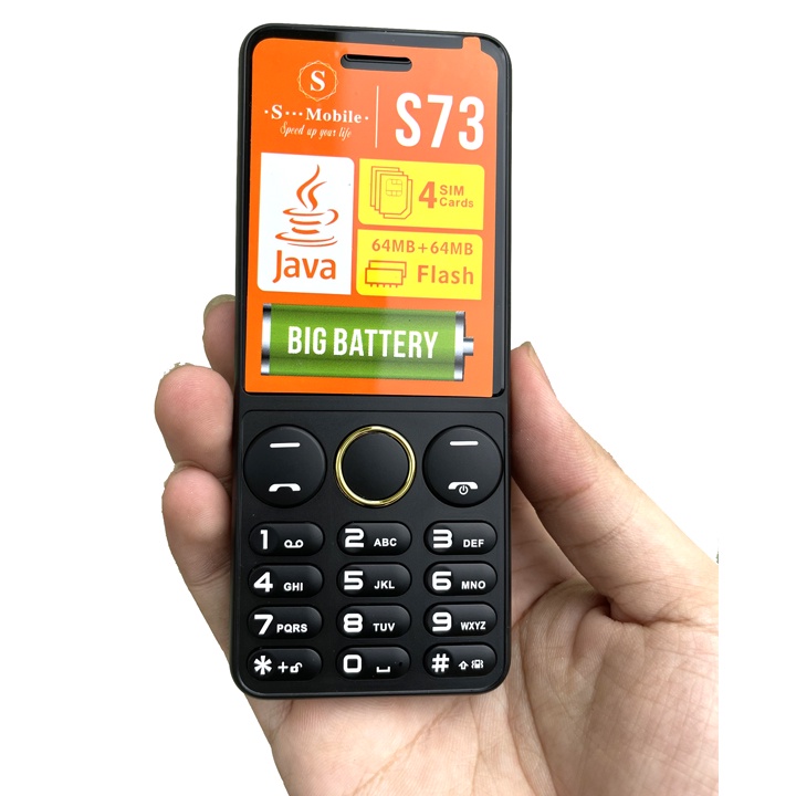 Điện thoại S_MOBILE S73 4 sim,4 sóng,loa to,màn hình lớn - Mới,nguyên seal