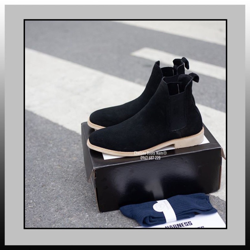 Giày Chelsea boots thời trang nam màu đen chất liệu da lộn 💖Bảo hành 12 tháng💖 | BigBuy360 - bigbuy360.vn