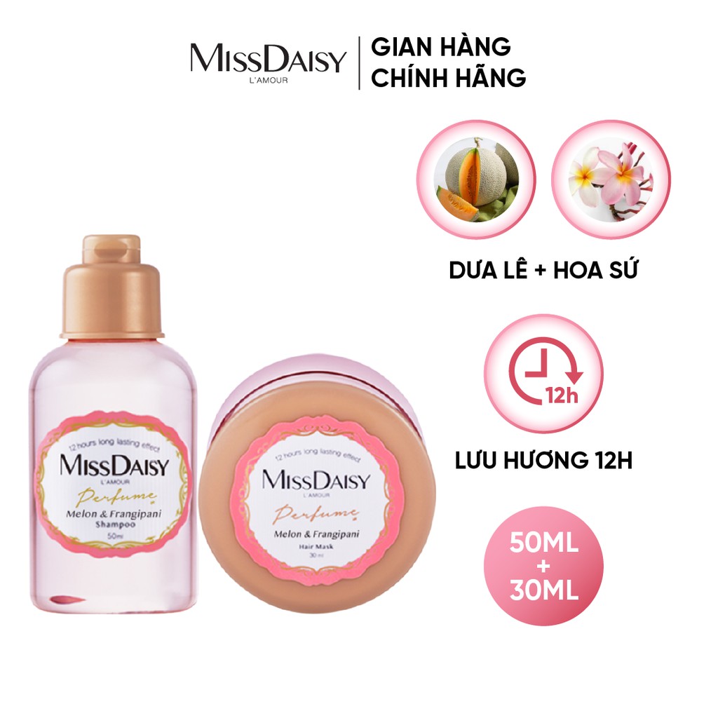 Bộ Chăm Sóc Tóc Mini Hương Nước Hoa MISSDAISY Chiết Xuất Dưa Lưới & Hoa Sứ