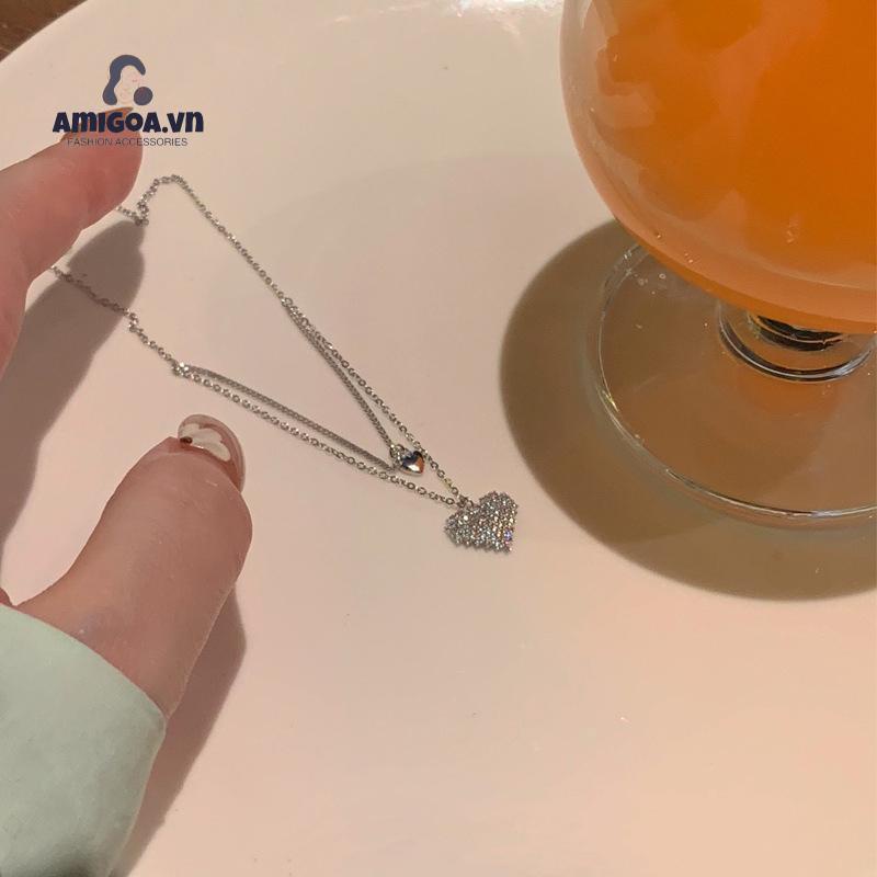 ✨✨Vòng cổ Hai Lớp Hình Trái Tim Nhỏ Xinh Xắn Sang Trọng Dành Cho Nữ