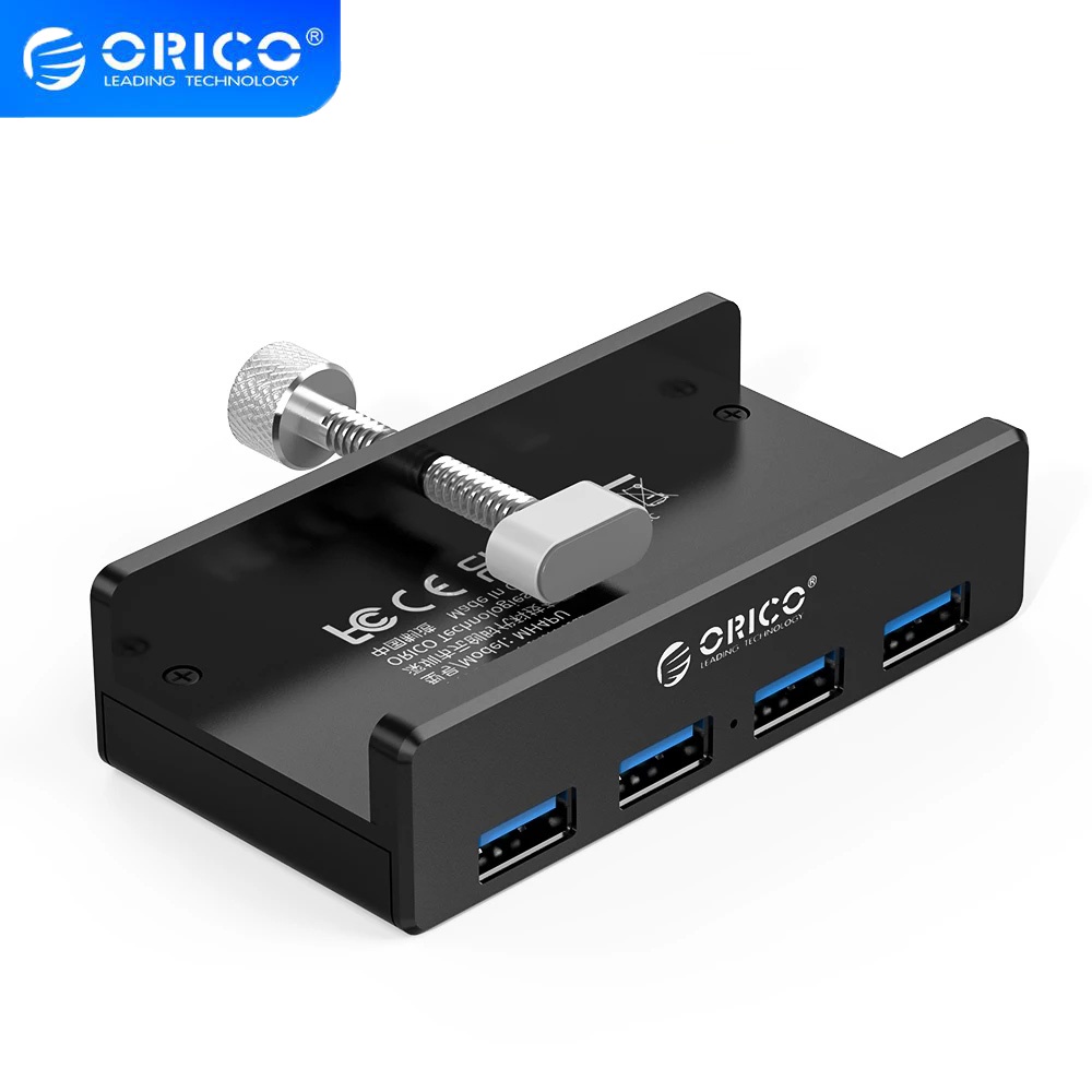 Bộ chia 4 cổng USB 3.0 ORICO MH4PU 10-32mm bằng nhôm màu bạc kèm dây cáp 150cm cho Laptop