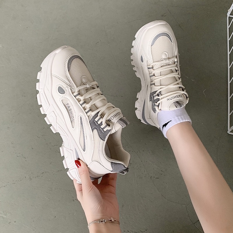 Giày MWC 0658 - Giày Thể Thao Nữ, Sneaker Ulzzang Đế Cao Cực Hot, Sneaker Da Đế Độn