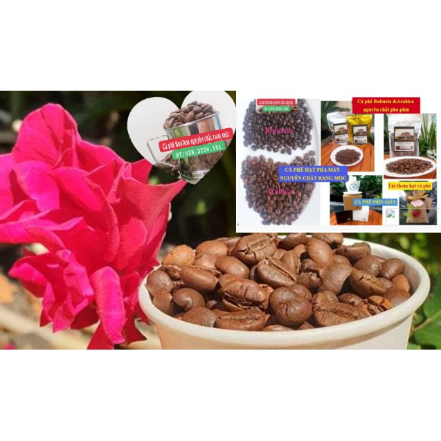 Cà phê Robusta nguyên chất rang mộc, Thơm ngon, Đậm đà (Pha phin) 1kg