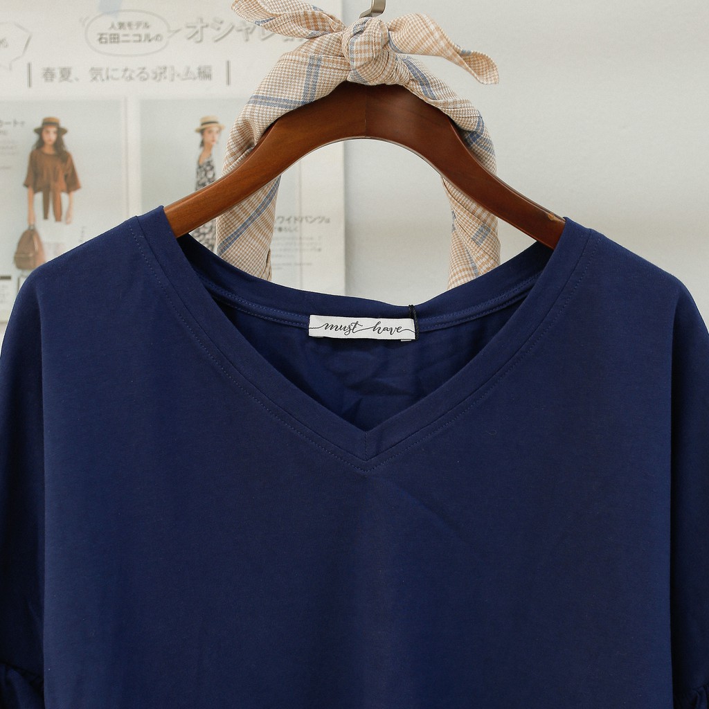 Áo Dài Tay Nữ Freesize MOMOCO Thiết Kế Tay Bèo 2 Tầng Cổ Tim M1798