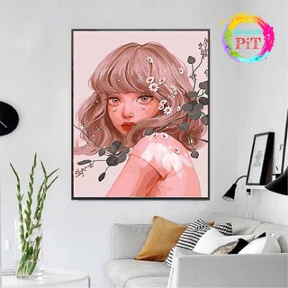 Tranh Tô Màu Theo Số - Tranh Sơn Dầu Số Hóa Hot Trend - Cô Gái Mộng Mơ