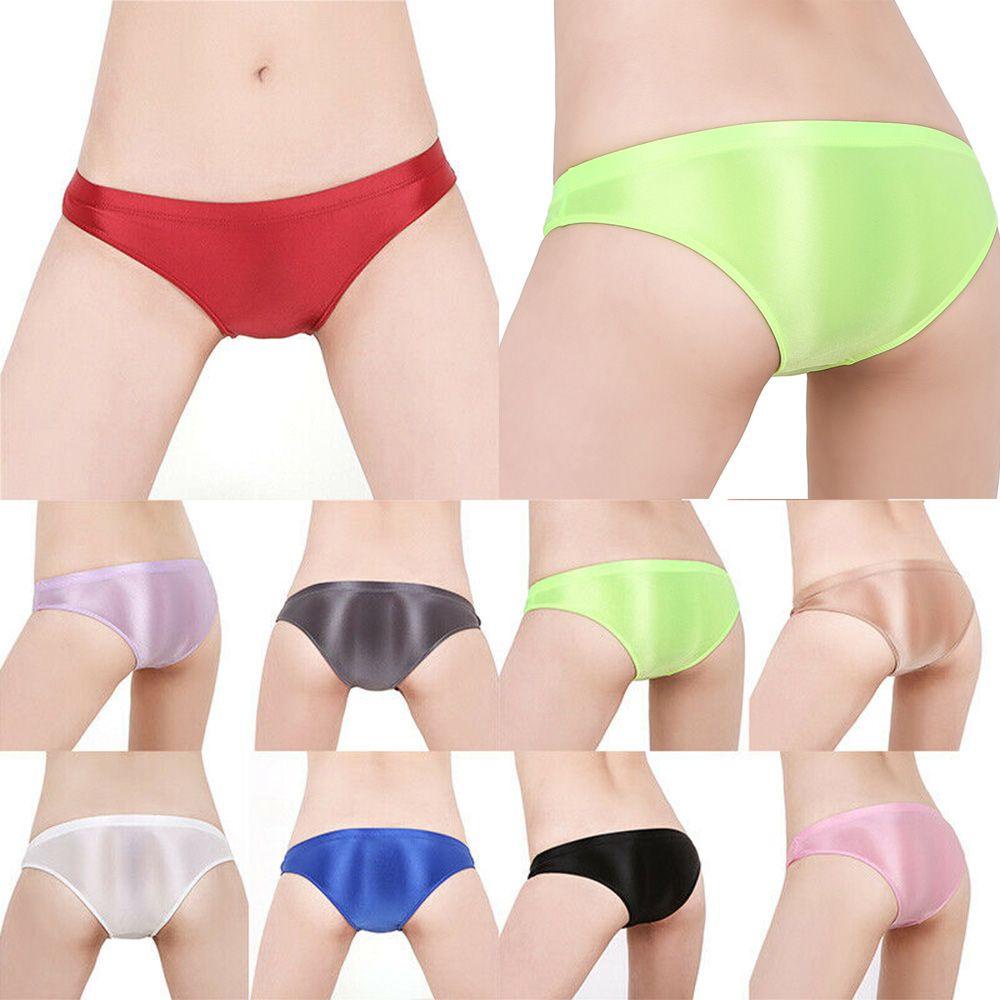 Quần Lót Satin Bóng Lưng Thấp Quyến Rũ Cho Nữ